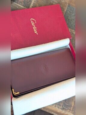 Cartier Burgundy Long Leather Wallet
